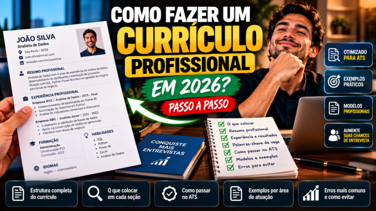 Como fazer um currículo profissional em 2026? Passo a passo